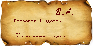 Bocsanszki Agaton névjegykártya